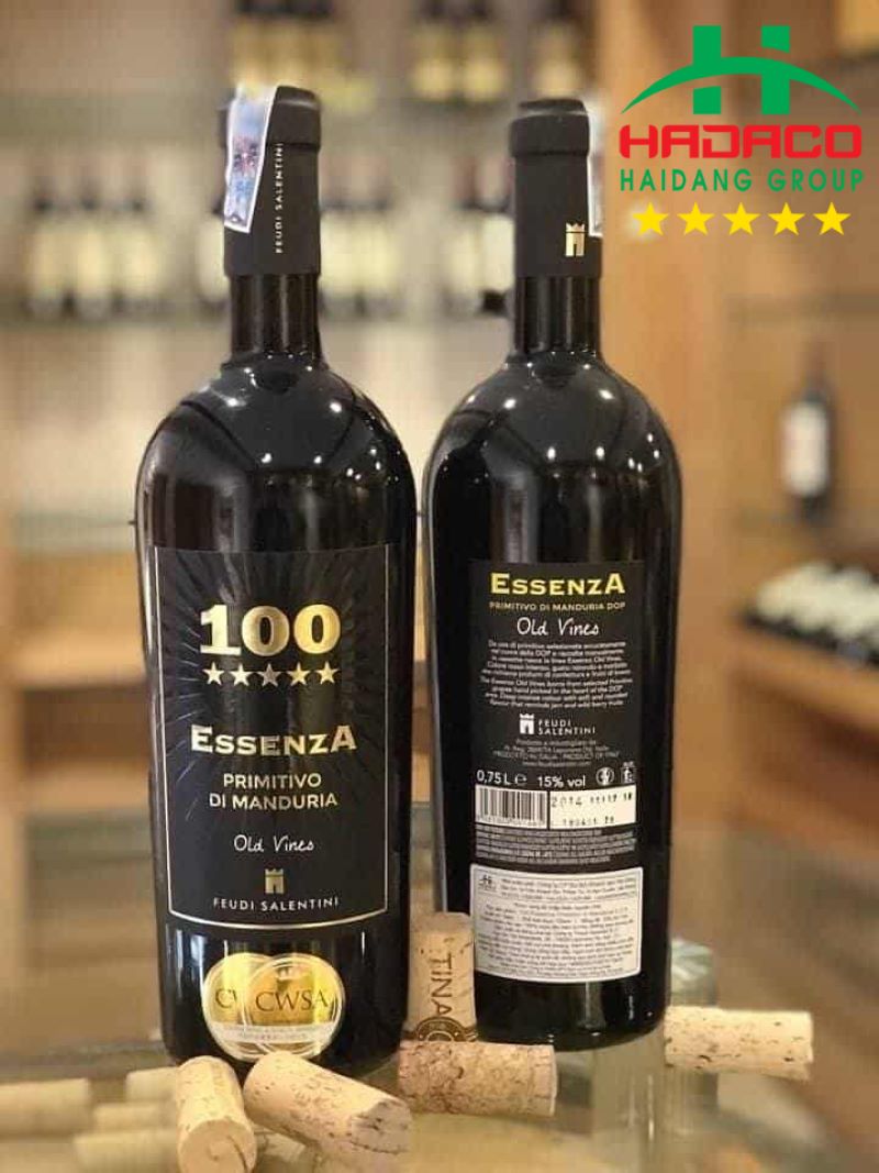 Rượu Vang Ý 100 Essenza Primitivo Manduria (15%)