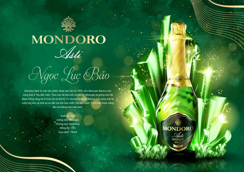 Khám phá chai vang sủi Ý Mondoro Asti (7,5%)