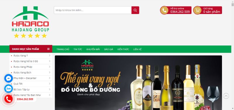 Website Rượu Vang Hải Đăng