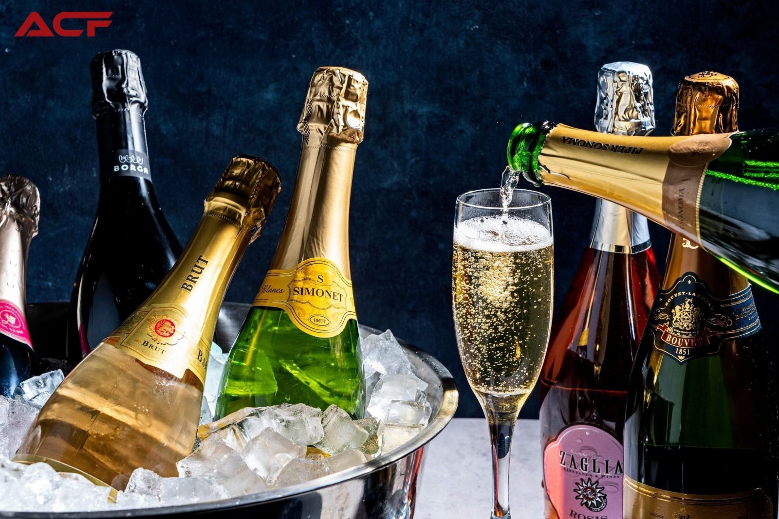 Rượu vang nhập khẩu chính hãng Hải Phòng ACF - Kết hợp rượu vang Champagne với cá hồi