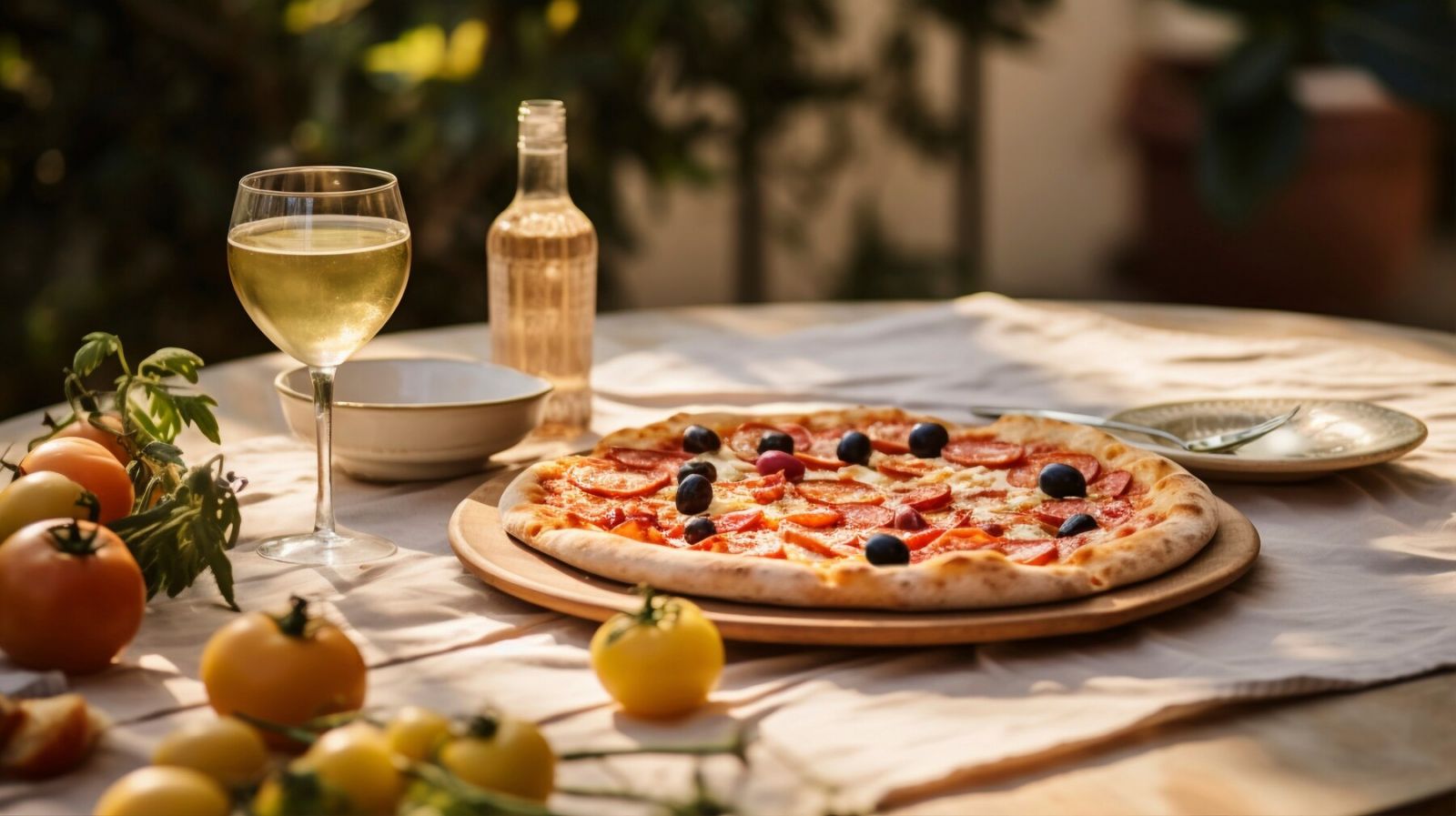 Pizza Rau Củ và Rượu Vang Moscato Spumante