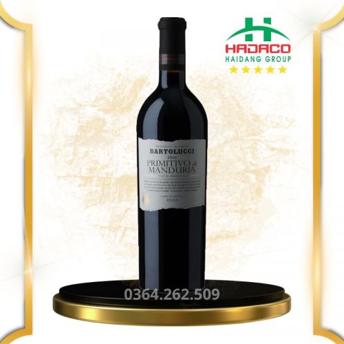 Rượu vang đỏ Ý Bartolucci Primitivo Di Manduria 15% 