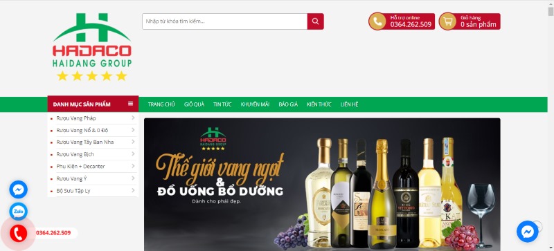 Trang chủ Website rượu vang Hải Đăng