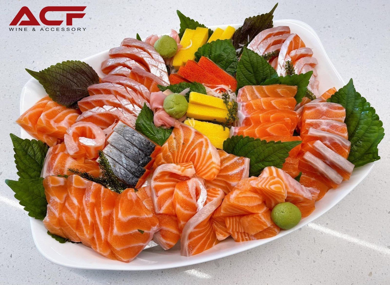 Rượu vang nhập khẩu chính hãng Hải Phòng ACF - Sashimi cá hồi